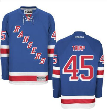 Th Presidential Candidate Donald Trump New York Rangers blue jersey