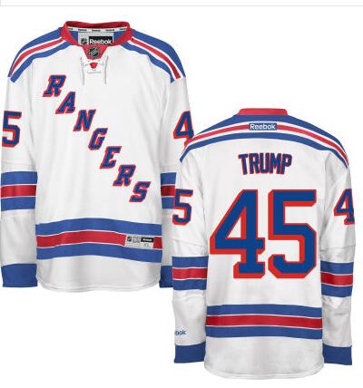 Th Presidential Candidate Donald Trump New York Rangers white jersey