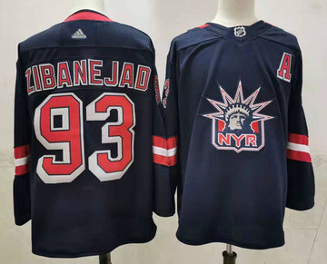 Mika Zibanejad New York Rangers navy jersey