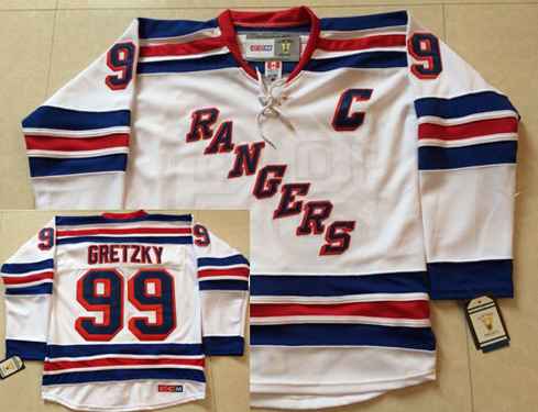 Wayne Gretzky New York Rangers white Throwback jersey
