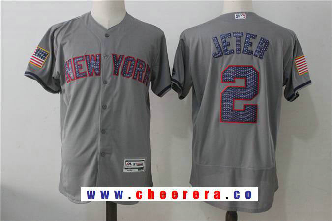 Derek Jeter New York Yankees gray jersey