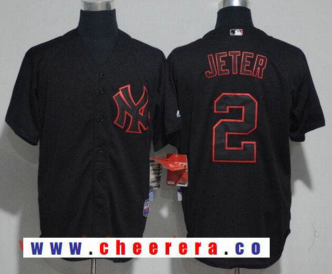 Derek Jeter New York Yankees black Lights Out jersey