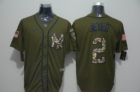 Derek Jeter New York Yankees olive jersey