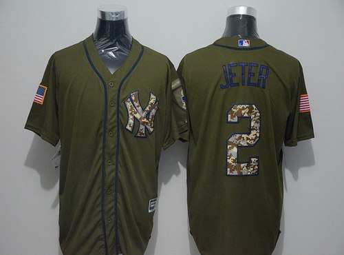 Derek Jeter New York Yankees green Salute To Service jersey