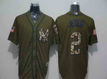 Derek Jeter New York Yankees green Salute To Service jersey
