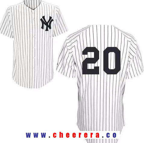 Jorge Posada No Name New York Yankees white Home jersey