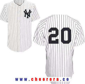 Jorge Posada No Name New York Yankees white Home jersey