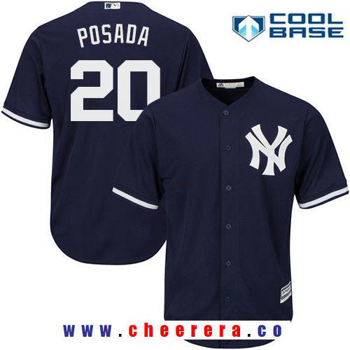 Jorge Posada New York Yankees navy jersey