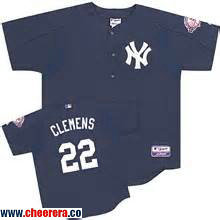 Roberto Clemente Name New York Yankees navy Cooperstown jersey