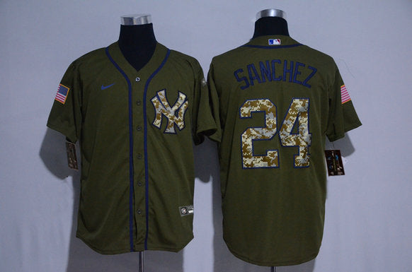 Gary Sanchez New York Yankees olive jersey