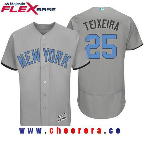 Mark Teixeira Name New York Yankees gray jersey