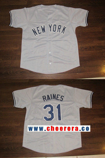 Tim Raines New York Yankees gray Cooperstown jersey