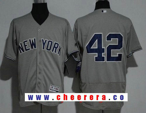 NY Mariano Rivera No Name New York Yankees gray Road jersey