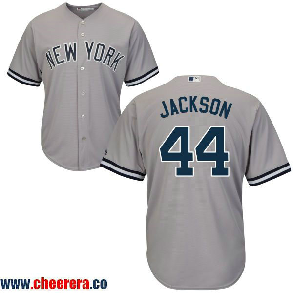 Reggie Jackson Name New York Yankees gray Cooperstown jersey