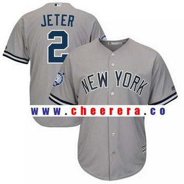 Derek Jeter Majestic New York Yankees gray Road jersey