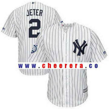 Derek Jeter Majestic New York Yankees white Home jersey