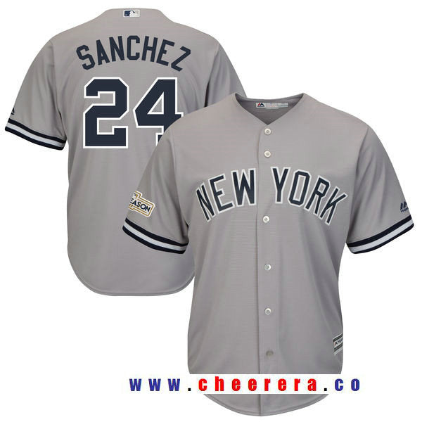 Gary Sanchez Majestic New York Yankees gray jersey