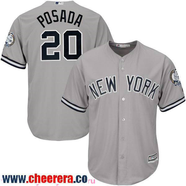 Jorge Posada Majestic New York Yankees gray Road jersey