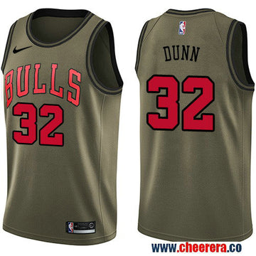 Nike Kris Dunn Chicago Bulls green Salute To Service jersey