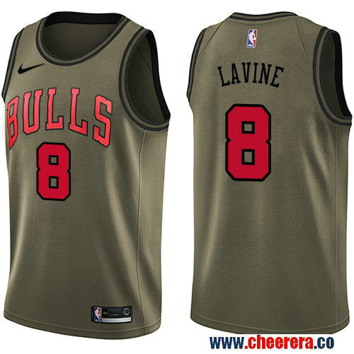 Nike Zach LaVine Chicago Bulls green Salute To Service jersey