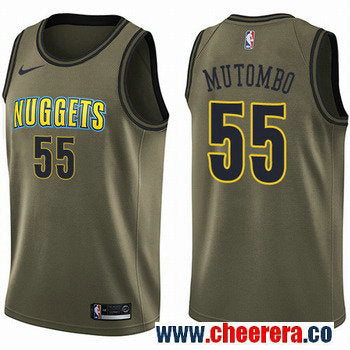 Nike Dikembe Mutombo Denver Nuggets green Salute To Service jersey