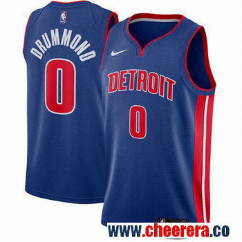 Nike Andre Drummond Detroit Pistons blue jersey