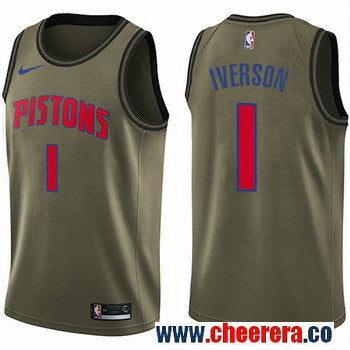Nike Allen Iverson Detroit Pistons green Salute To Service jersey
