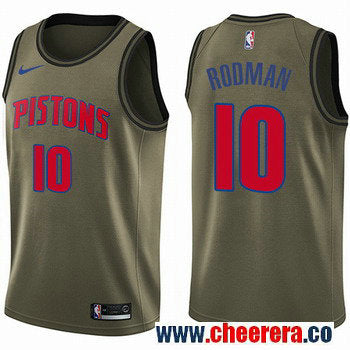 Nike Dennis Rodma Detroit Pistons green Salute To Service jersey