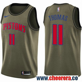 Nike Isiah Thomas Detroit Pistons green Salute To Service jersey