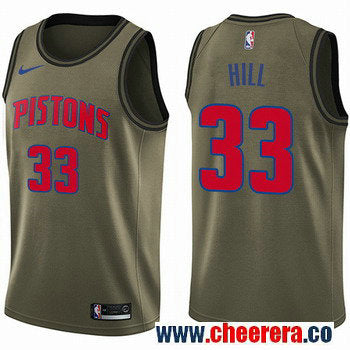 Nike Grant Hill Detroit Pistons green Salute To Service jersey