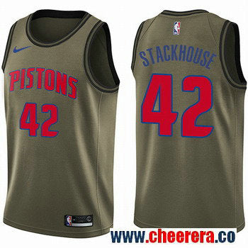 Nike Jerry Stackhouse Detroit Pistons green Salute To Service jersey