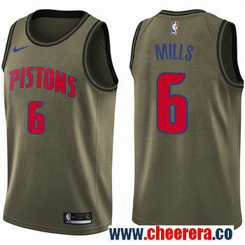 Nike Terry Mills Detroit Pistons green Salute To Service jersey