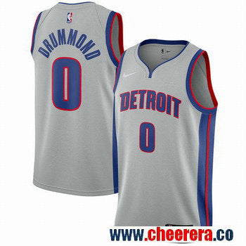 Nike Andre Drummond Detroit Pistons silver jersey