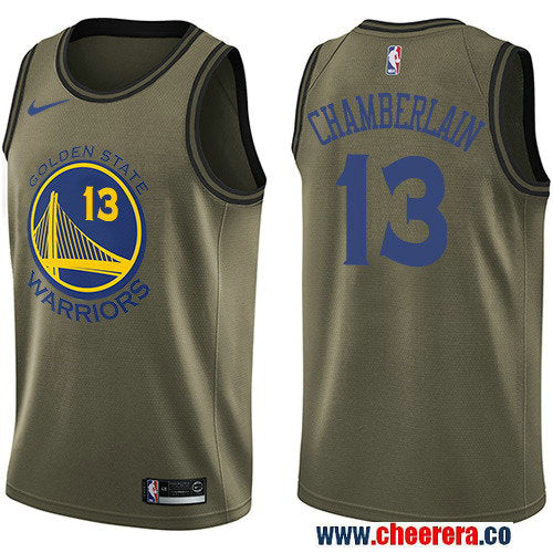 Nike Wilt Chamberlain Golden State Warriors green Salute To Service jersey