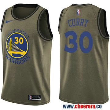Nike Stephen Curry Golden State Warriors green Salute To Service jersey