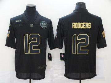 Nike Aaron Rodgers Green Bay Packers black Salute To Service jersey