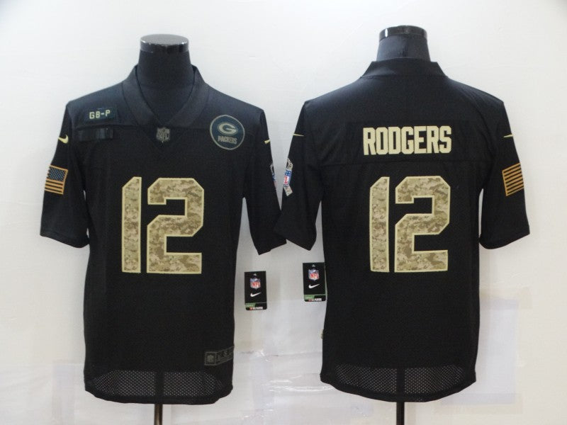 Nike Aaron Rodgers Green Bay Packers black Salute To Service jersey