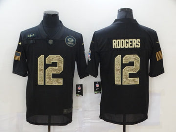 Nike Aaron Rodgers Green Bay Packers black Salute To Service jersey