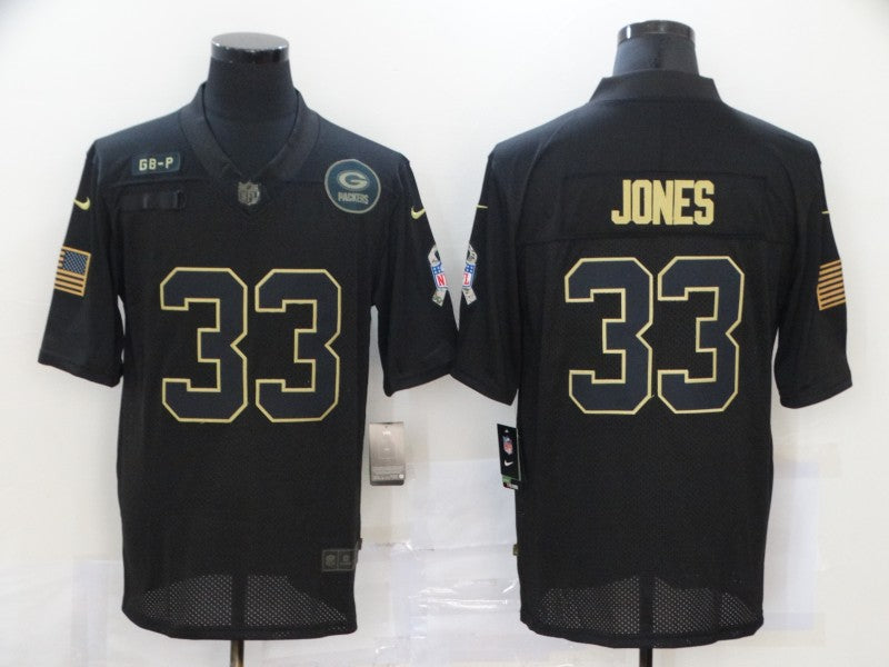 Nike Aaron Jones Green Bay Packers black Salute To Service jersey