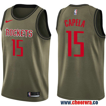 Nike Clint Capela Houston Rockets green Salute To Service jersey