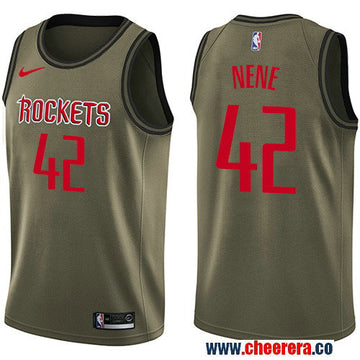 Nike Nene Houston Rockets green Salute To Service jersey
