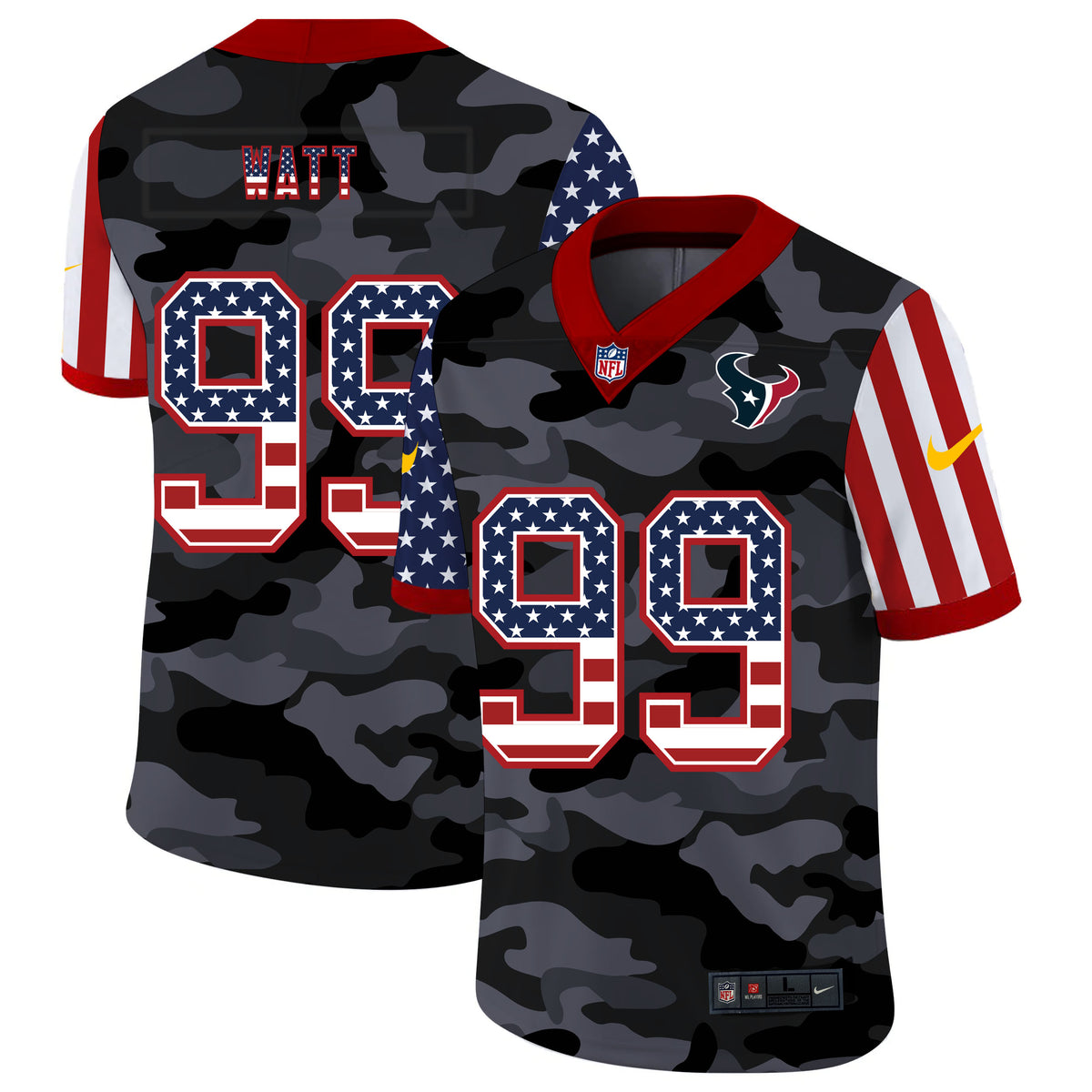 Nike J.J. Watt Houston Texans camo Salute To Service jersey