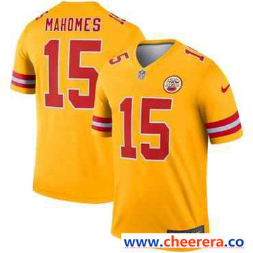 Nike Patrick Mahomes Kansas City Chiefs gold Inverted Legend jersey