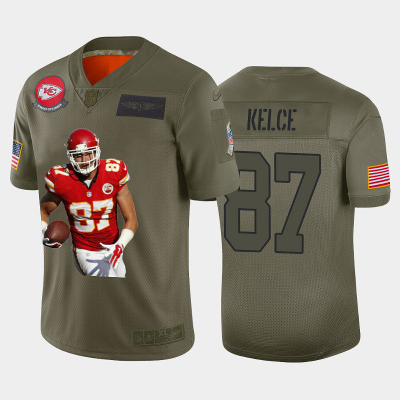 Nike Travis Kelce Kansas City Chiefs olive Vapor jersey