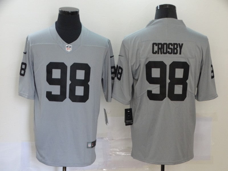 Nike Maxx Crosby Las Vegas Raiders gray Inverted Legend jersey