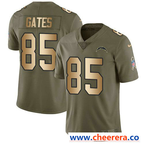Nike Antonio Gates Los Angeles Chargers olive Salute To Service jersey