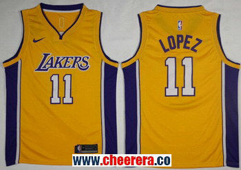 Nike Brook Lopez Los Angeles Lakers gold jersey