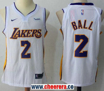 Nike Lonzo Ball Los Angeles Lakers white jersey