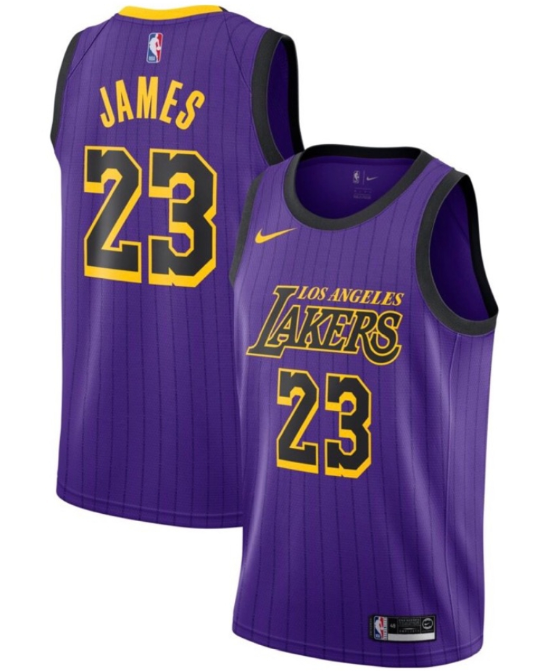 Nike LeBron James NBA Los Angeles Lakers purple jersey