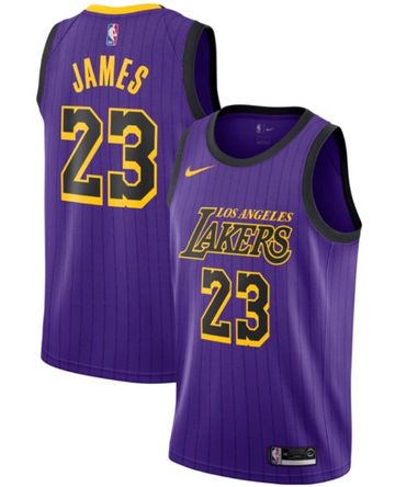 Nike LeBron James NBA Los Angeles Lakers purple jersey